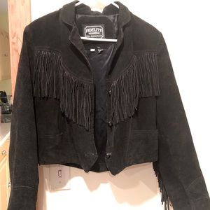 Vintage suede fringe jacket